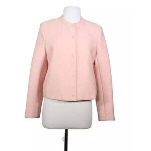 Sandro Women’s 40 Small Rose Pink Textured Blazer Jacket Snap Button V6824E-60